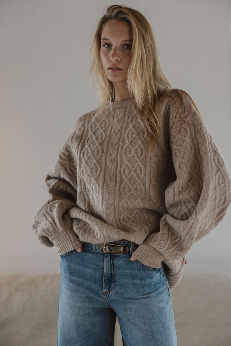 Brown Cable Sweater