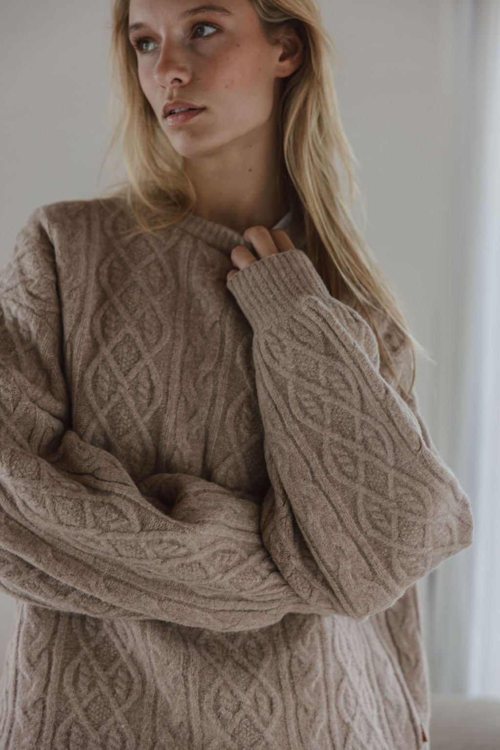 Brown Cable Sweater 1608 WEAR