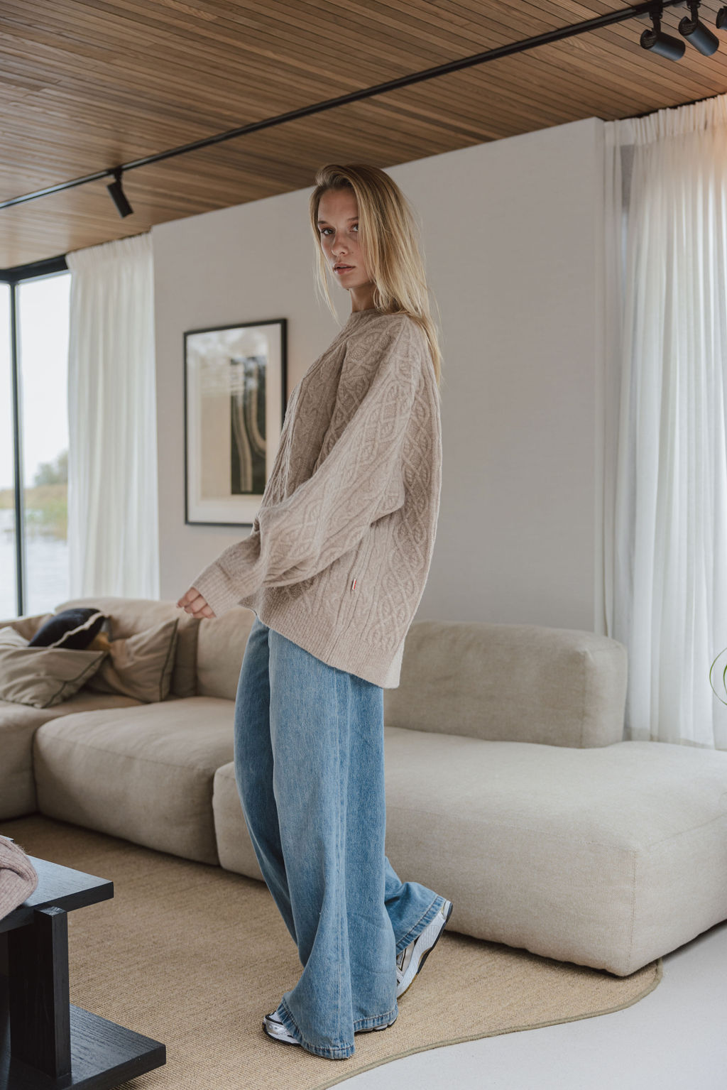 Brown Cable Sweater 1608 WEAR