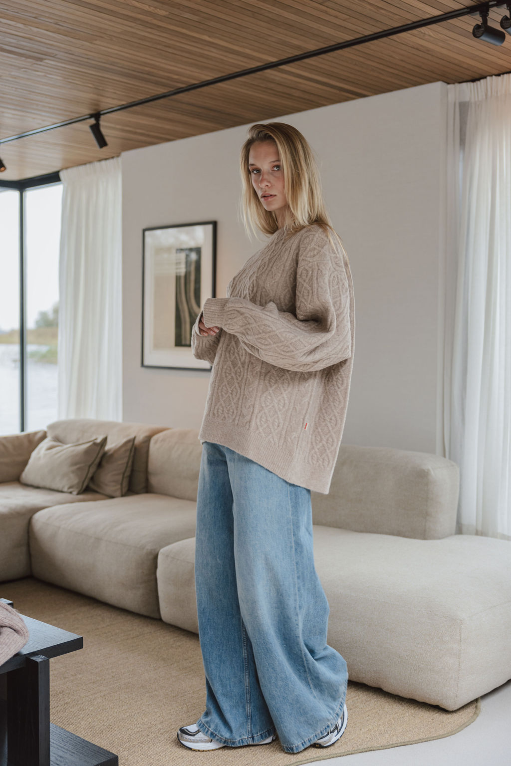 Brown Cable Sweater 1608 WEAR