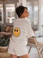 Off White Knit Smile Sweater