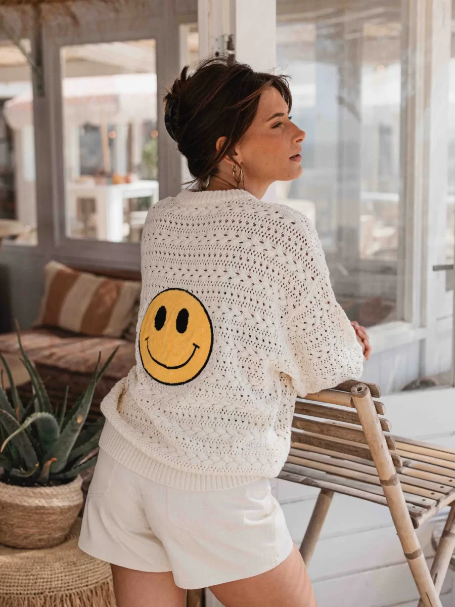 Off White Knit Smile Sweater