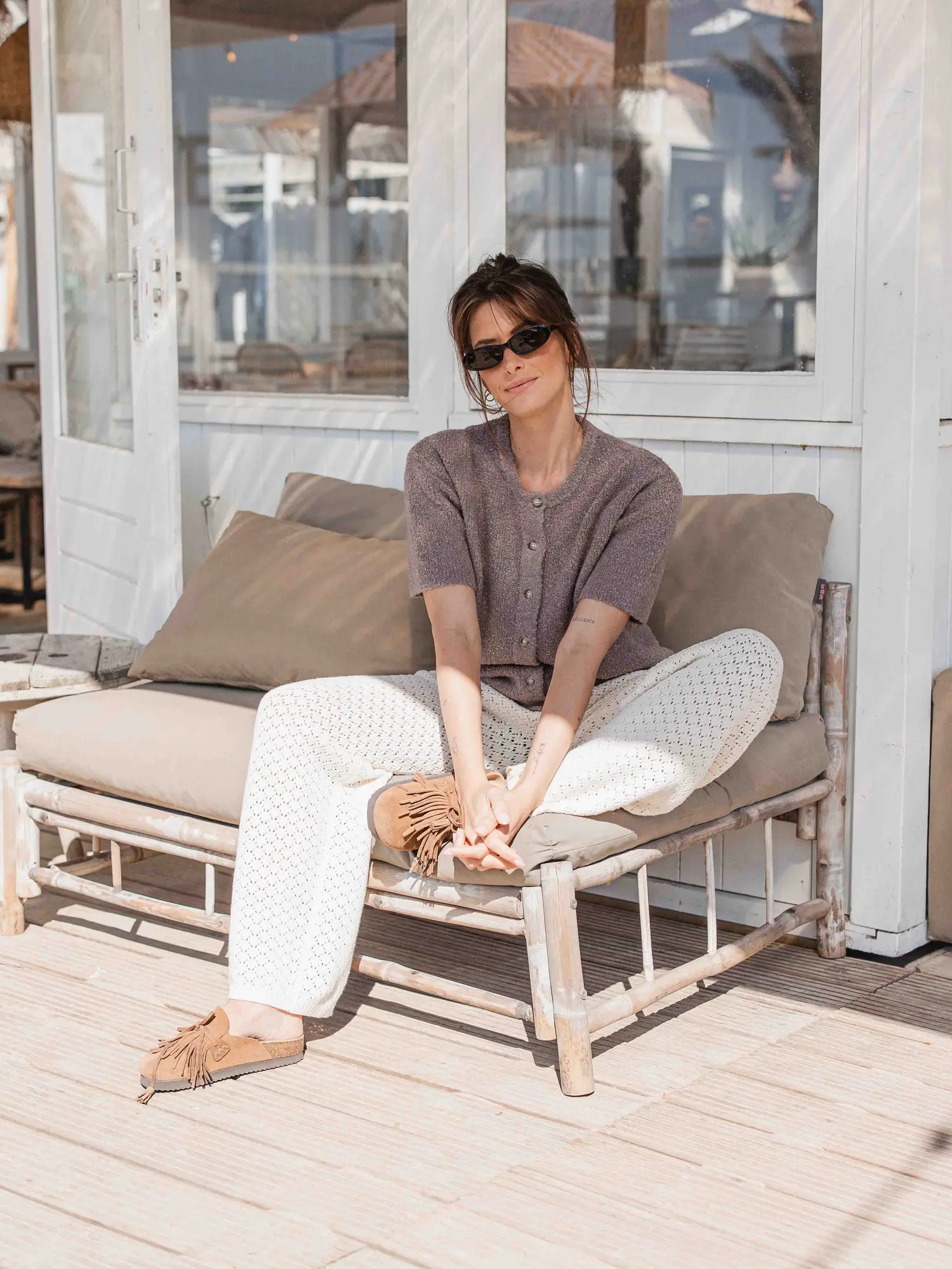 Taupe Boucle Cardigan 1608 WEAR