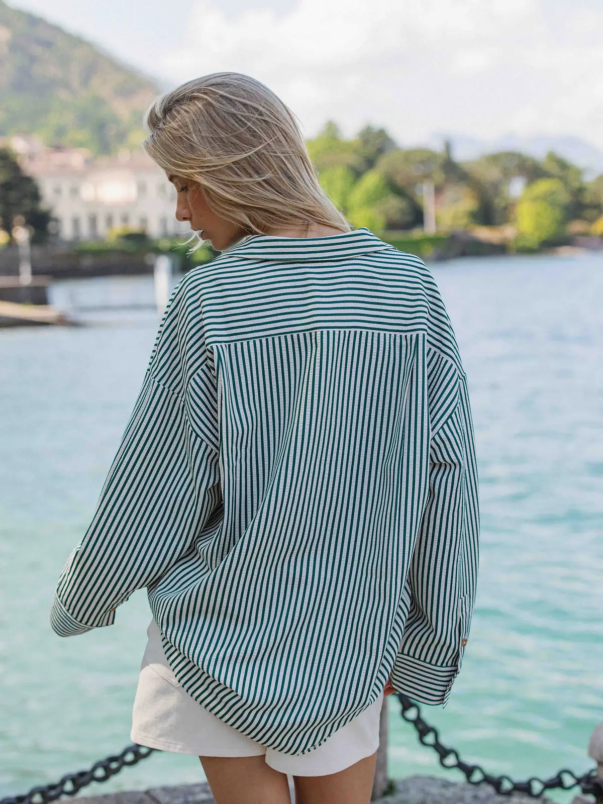Green Stripe Blouse 1608 WEAR