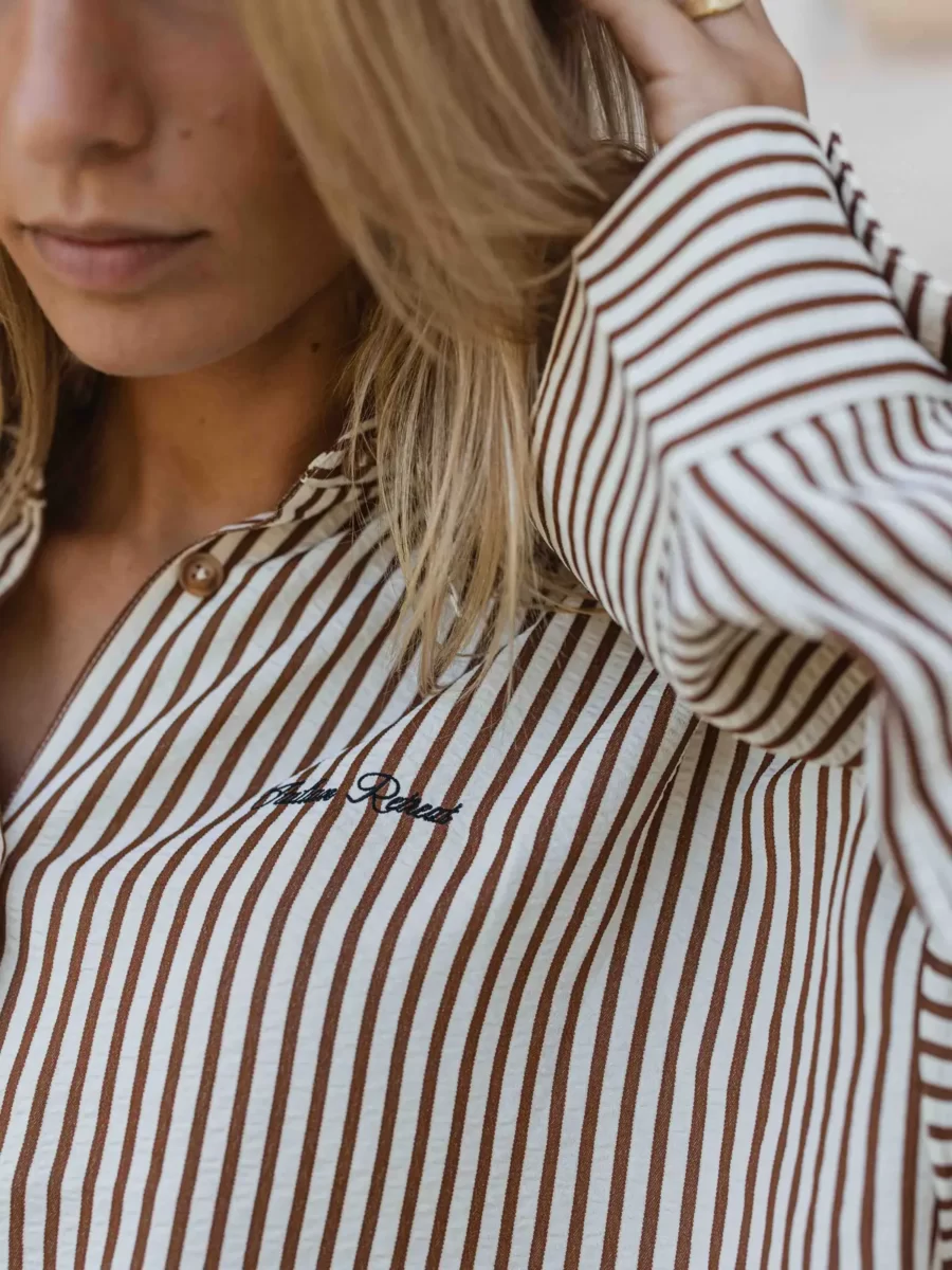 Brown Stripe Blouse