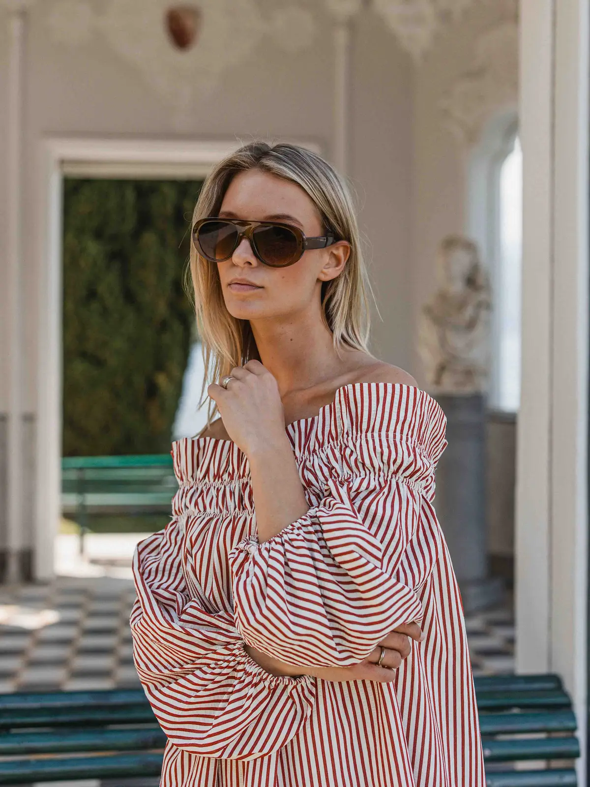Red Stripe Dress 1608 WEAR