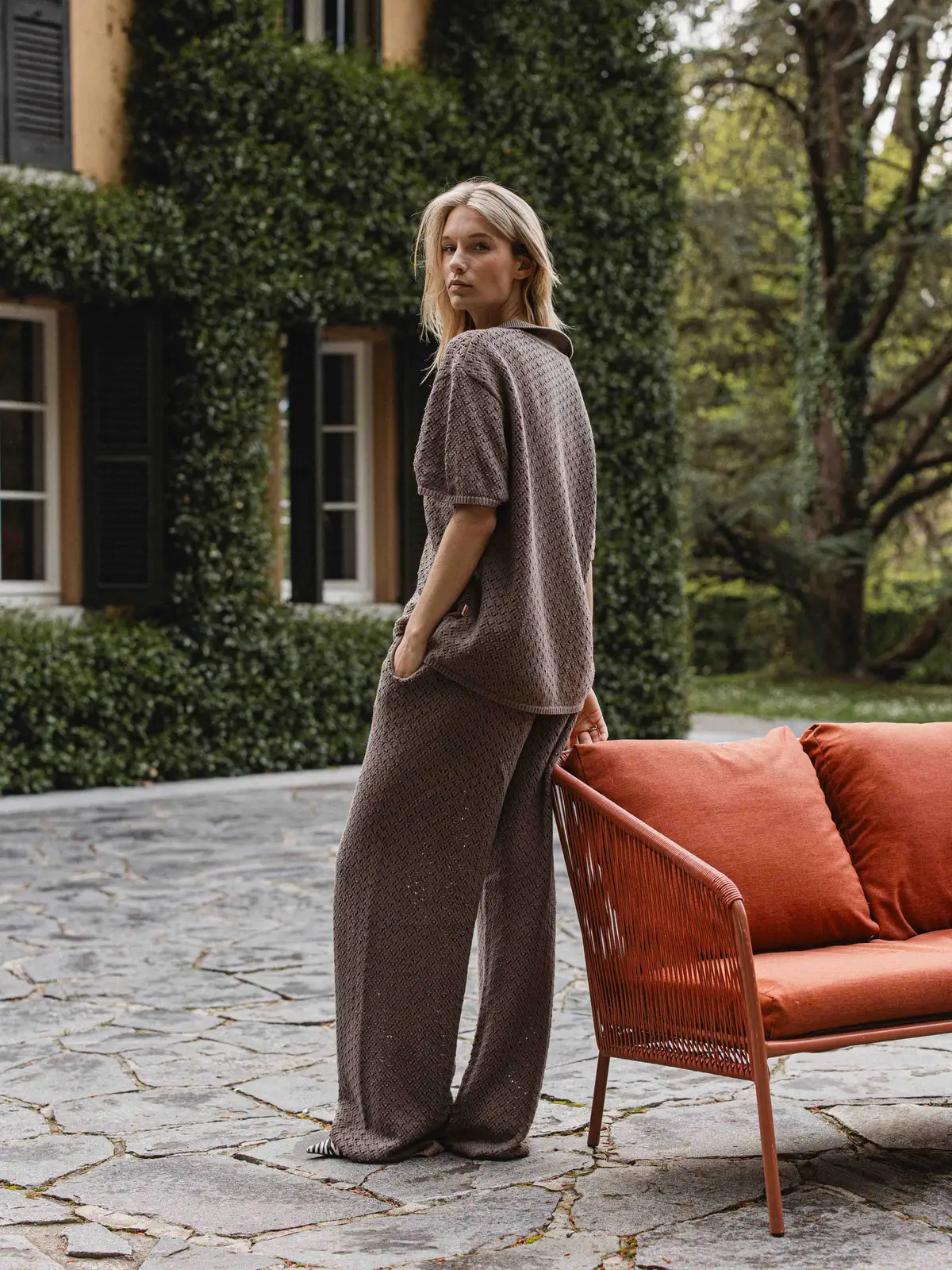 Brown Crochet Pants 1608 WEAR