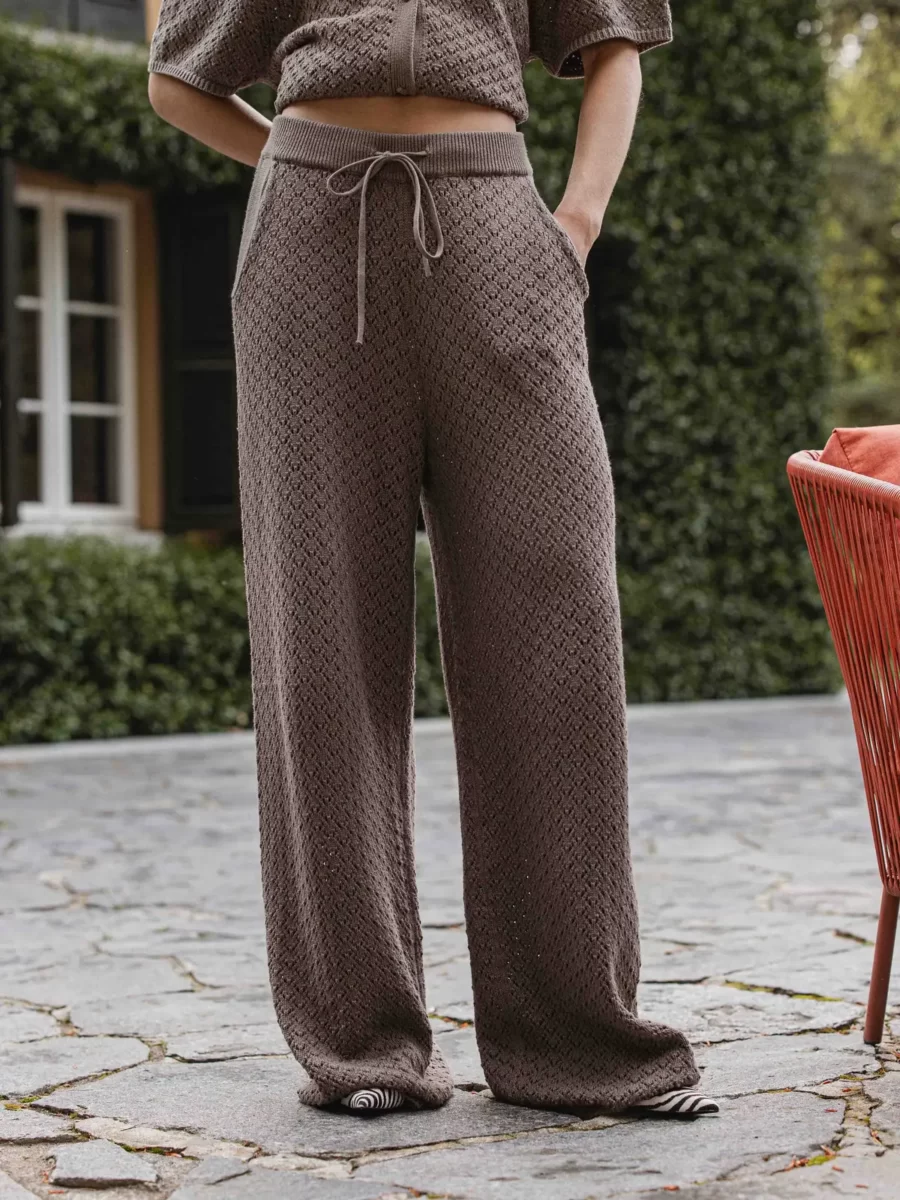 Brown Crochet Pants