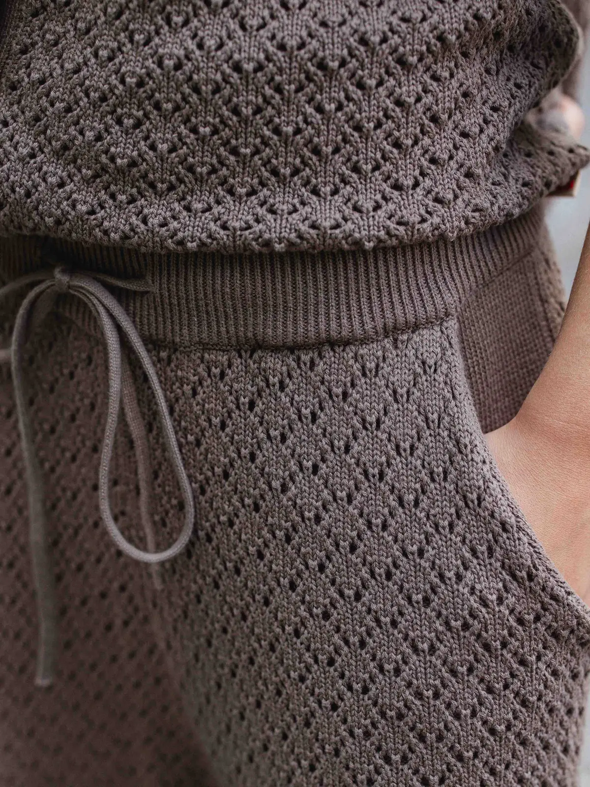 Brown Crochet Pants 1608 WEAR