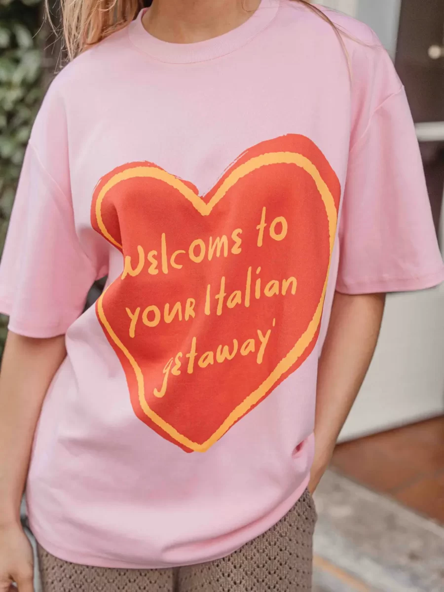 Rosa Herz-T-Shirt