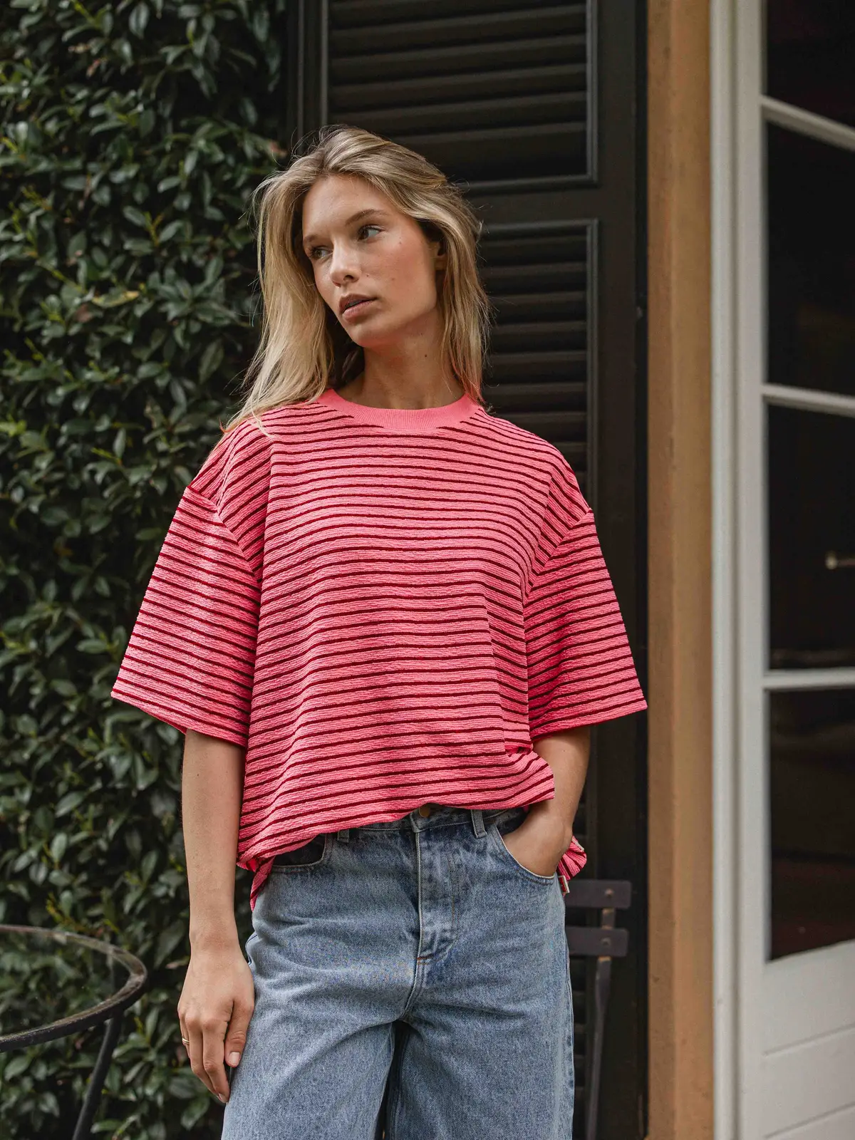 Pink Stripe T-shirt 1608 WEAR