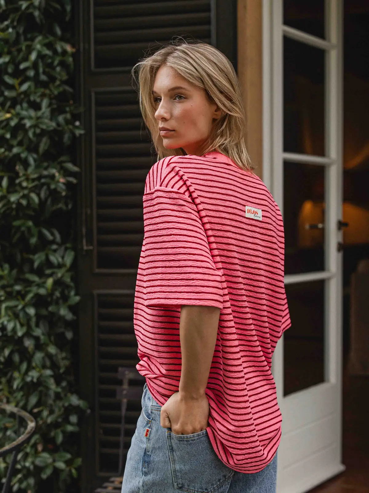 Pink Stripe T-shirt 1608 WEAR
