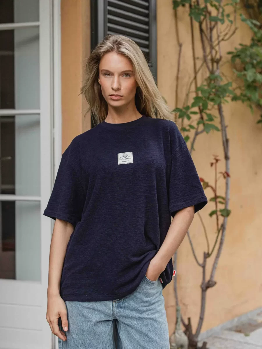 Navy Label-T-Shirt