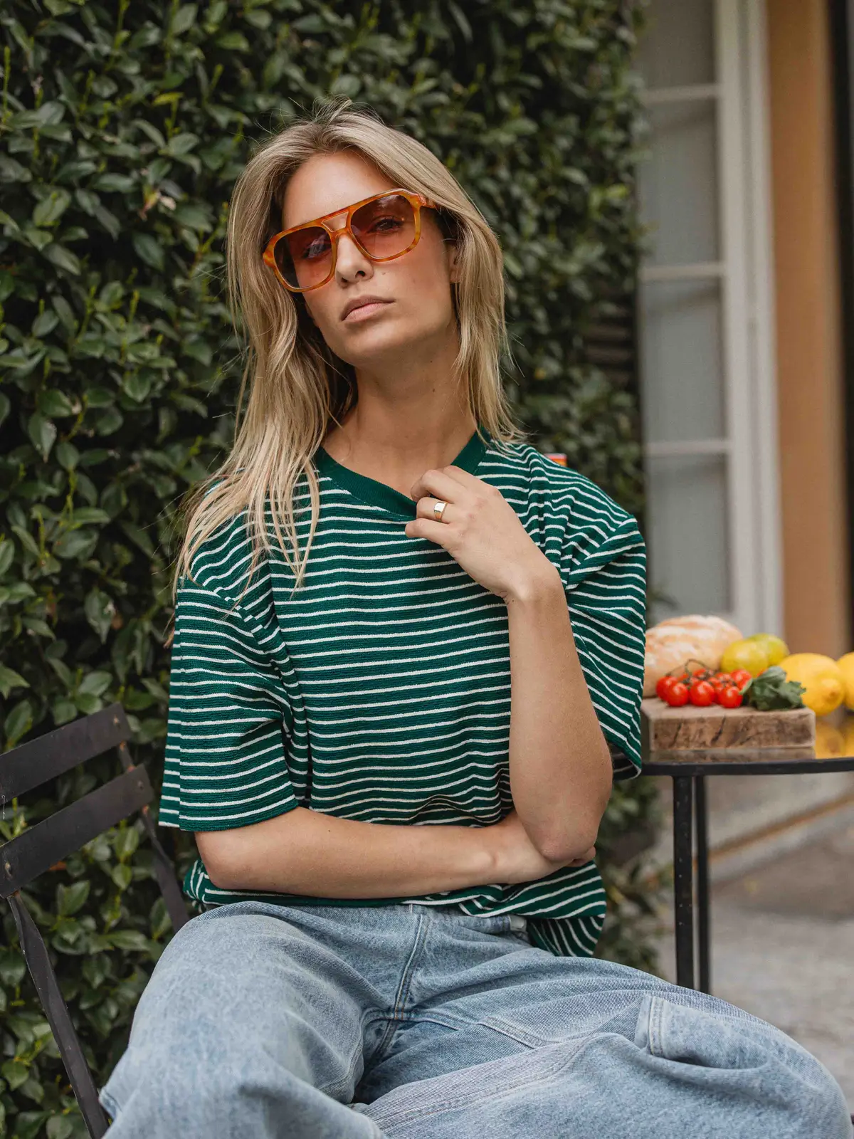 Green Stripe T-shirt 1608 WEAR