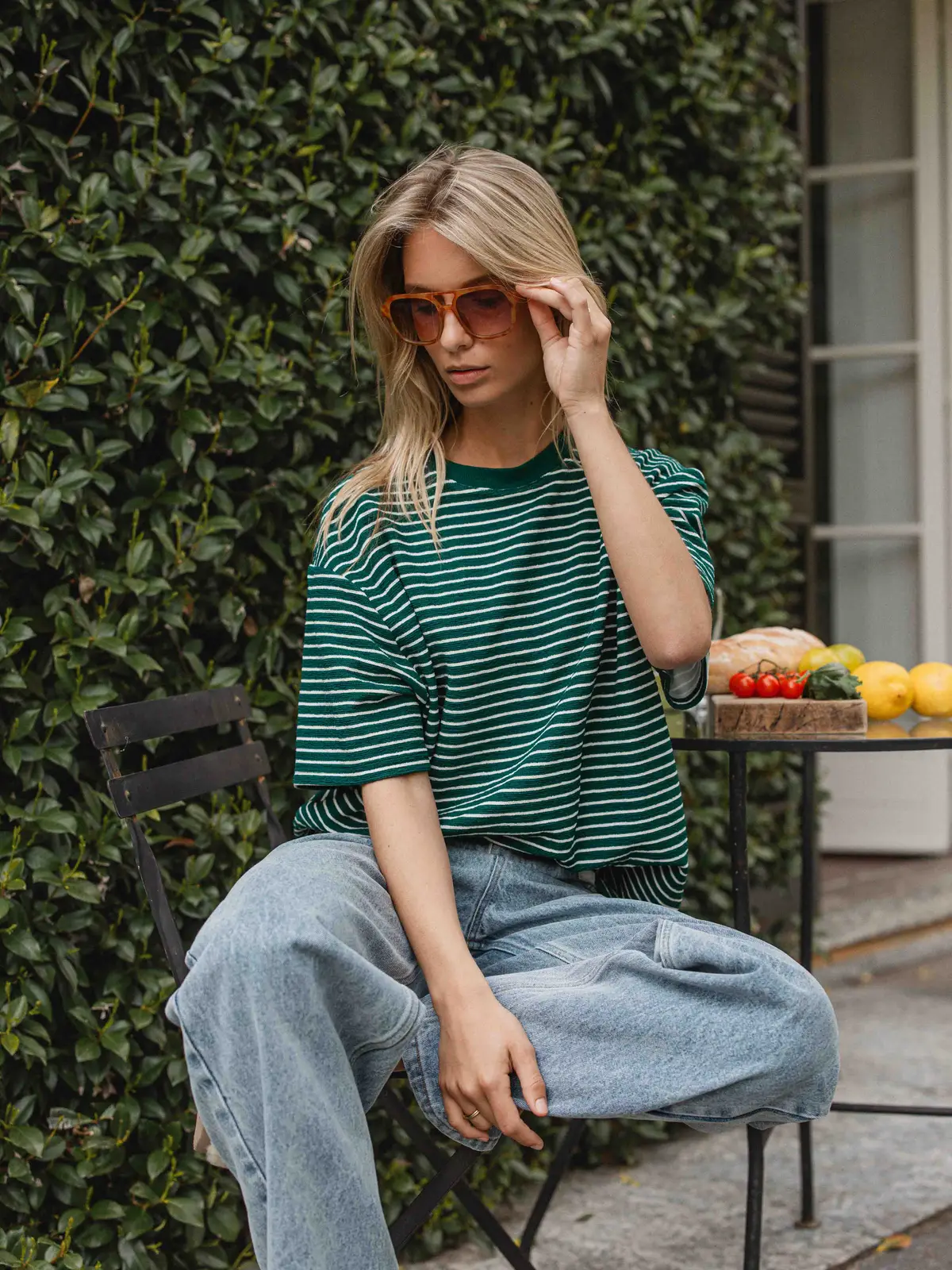 Green Stripe T-shirt 1608 WEAR