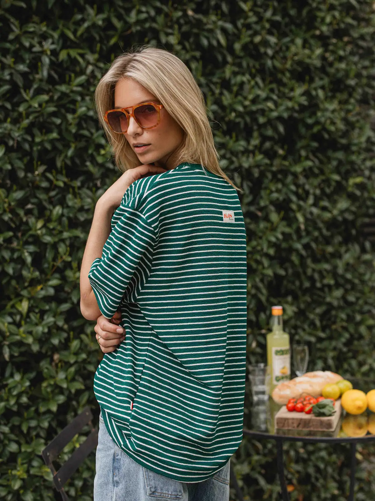 Green Stripe T-shirt 1608 WEAR
