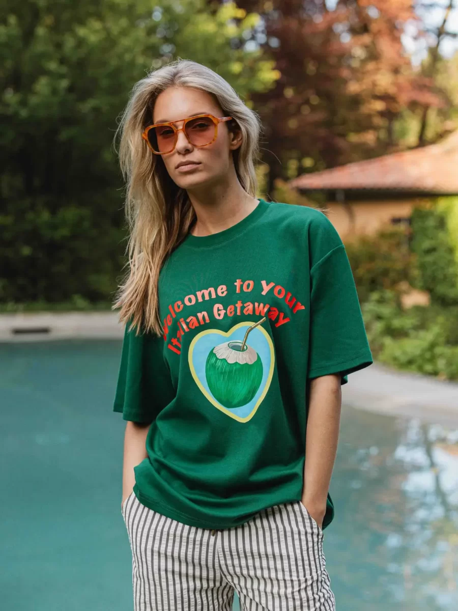 Grünes Kokosnuss-T-Shirt