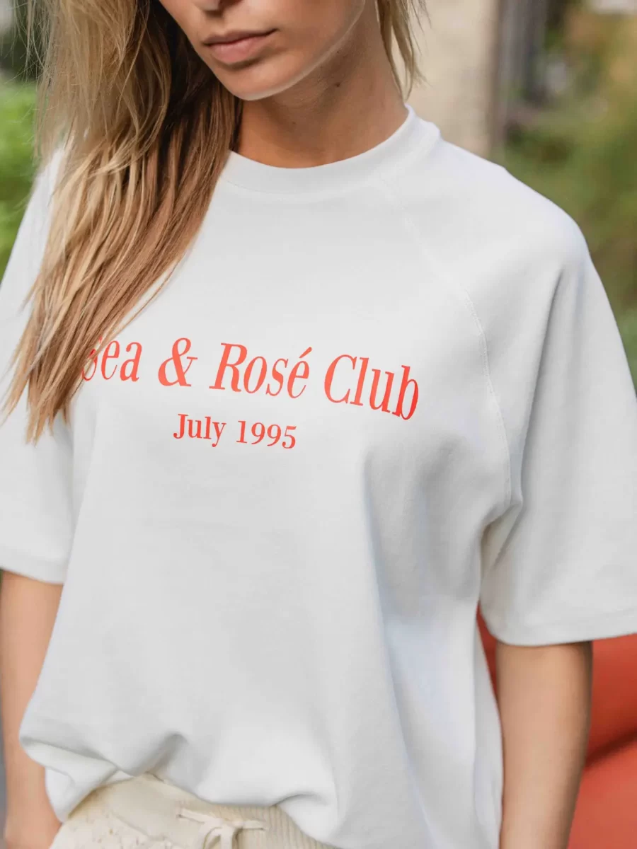 Weißes Meer &amp; Rose-T-Shirt