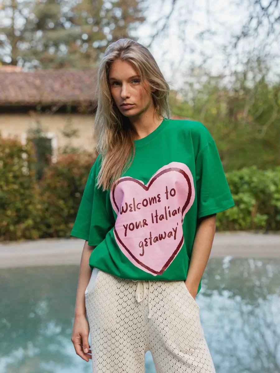 Grünes Herz-T-Shirt