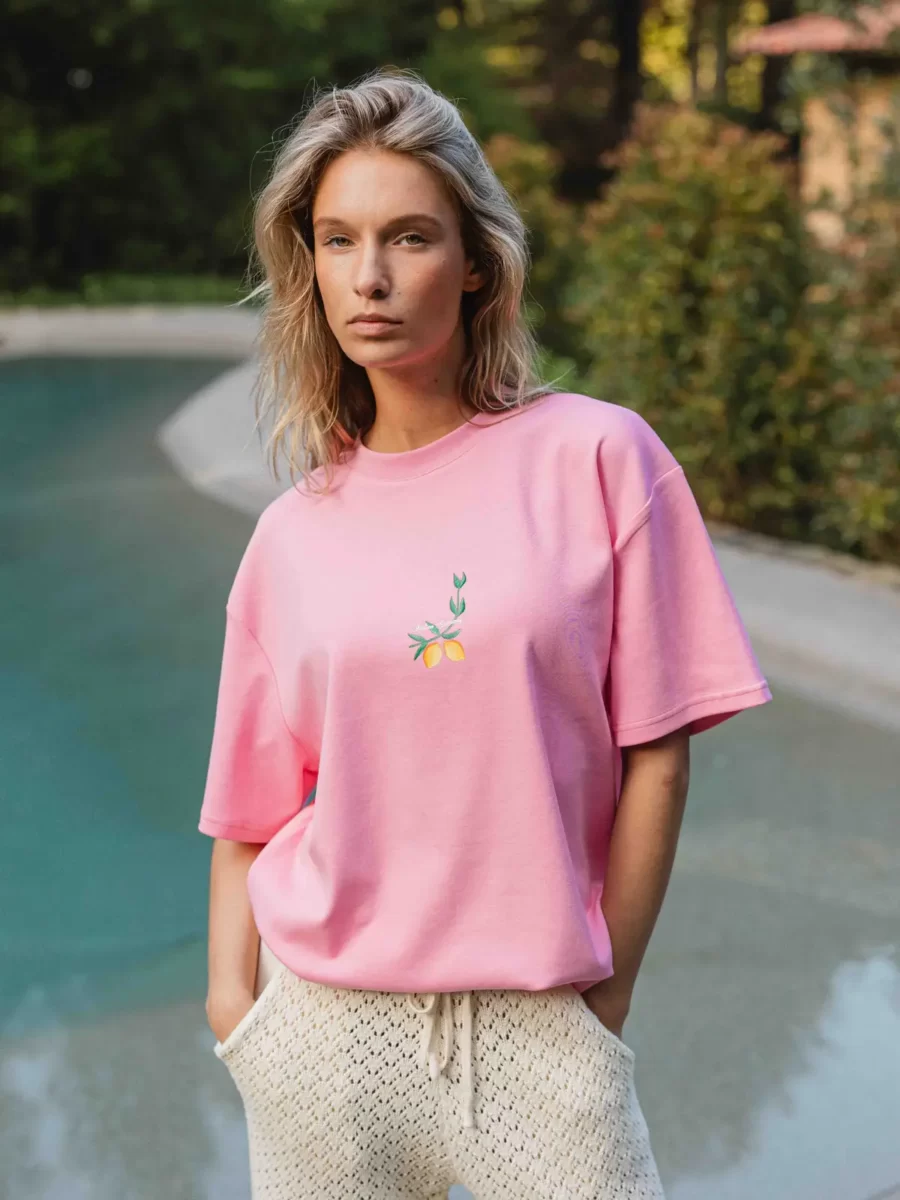 Rosa Zitronen-T-Shirt
