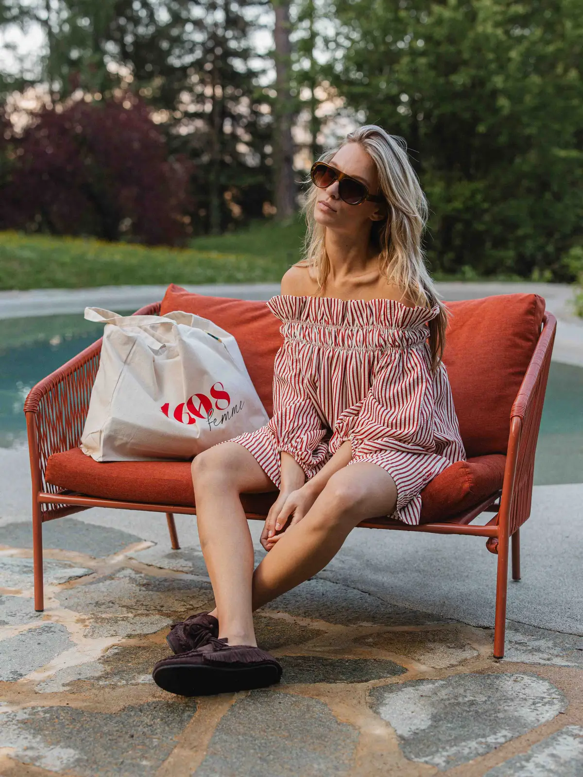 Red Stripe Dress 1608 WEAR