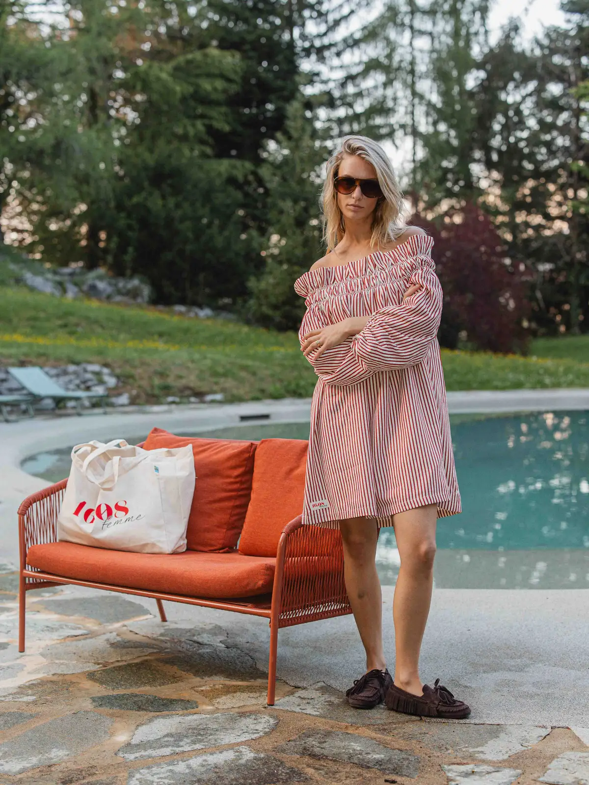 Red Stripe Dress 1608 WEAR