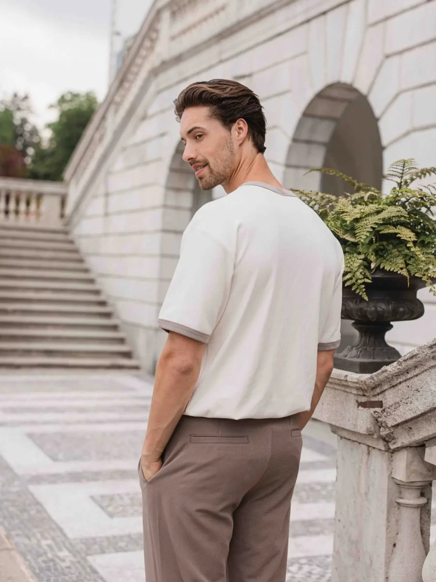 Beige Collar T-shirt