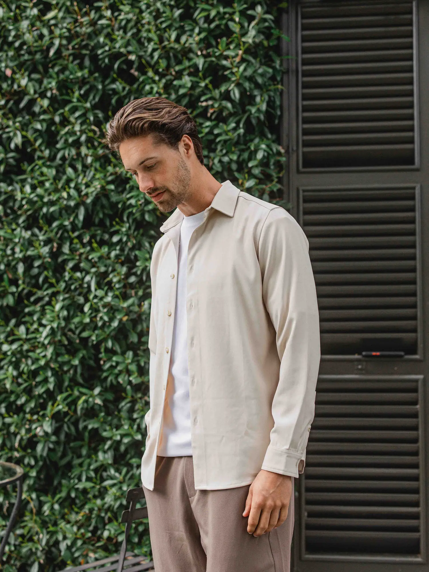 Beige Business Button Up Shirt 1608 WEAR