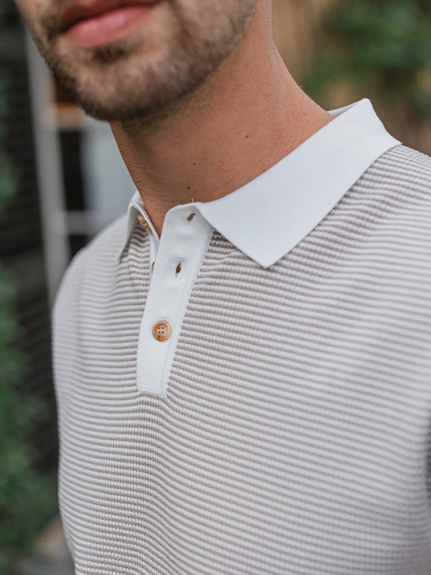 Knit Melange Button Polo 1608 WEAR