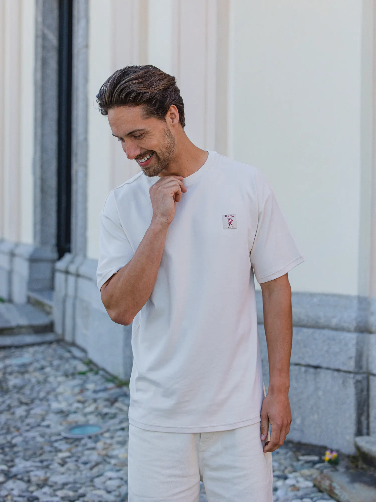 Creme Fish Club Oversized T-shirt 1608 WEAR