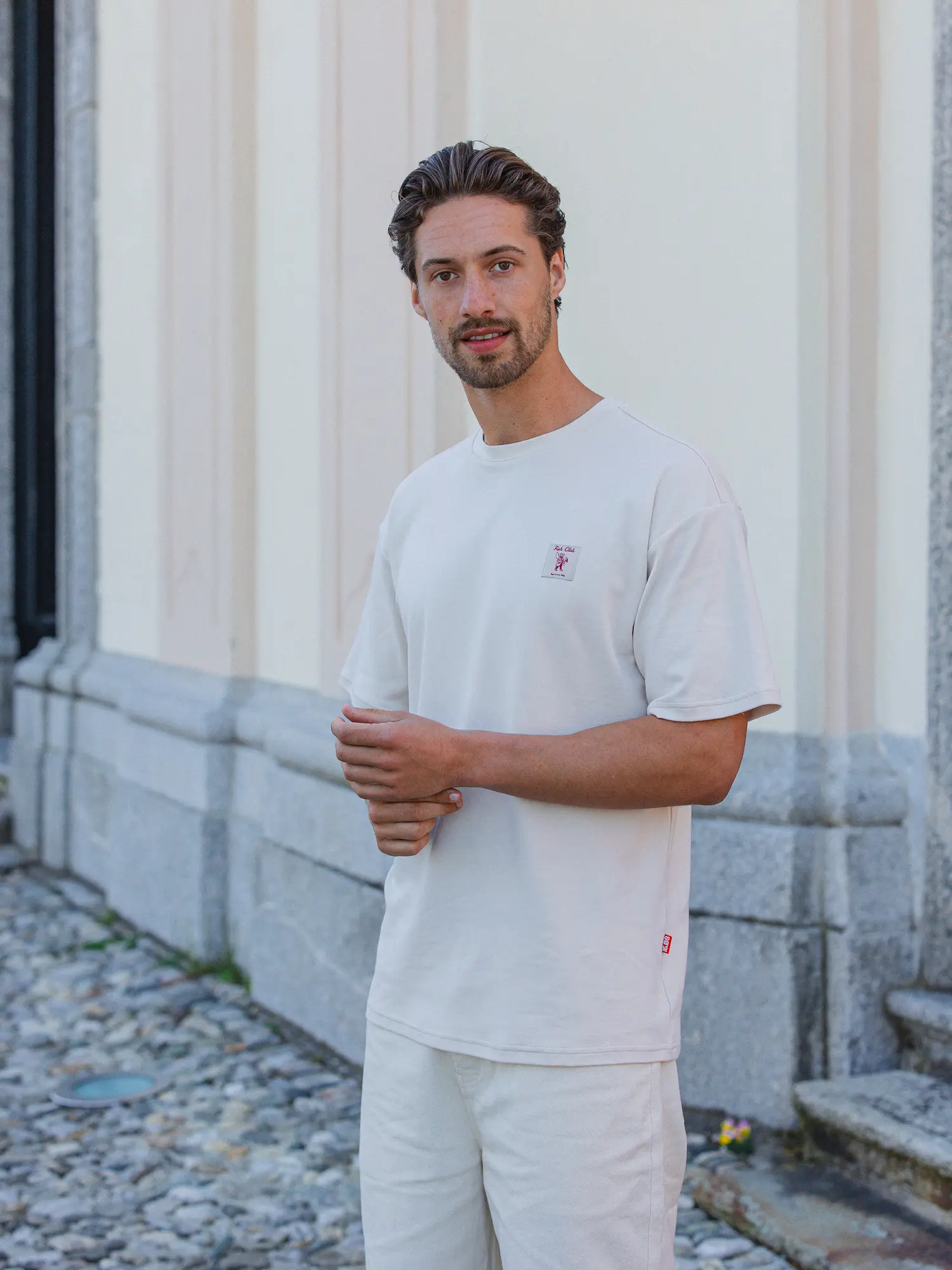 Creme Fish Club Oversized T-shirt 1608 WEAR