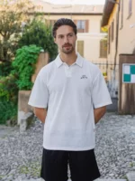 White Knit Oversized Polo
