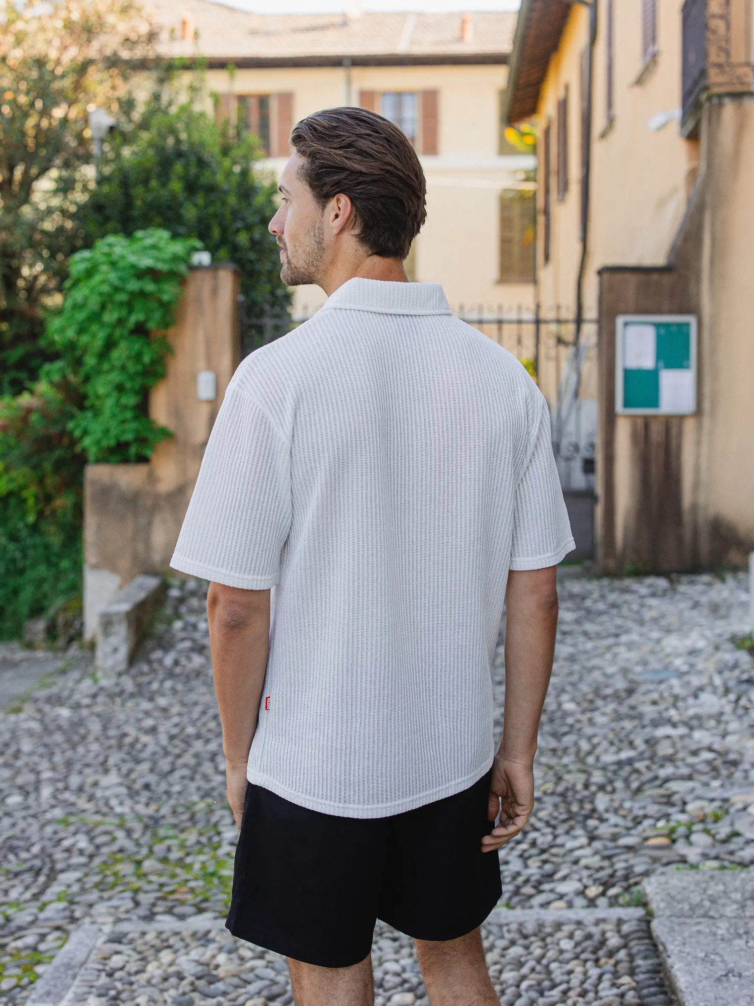 White Knit Oversized Polo 1608 WEAR