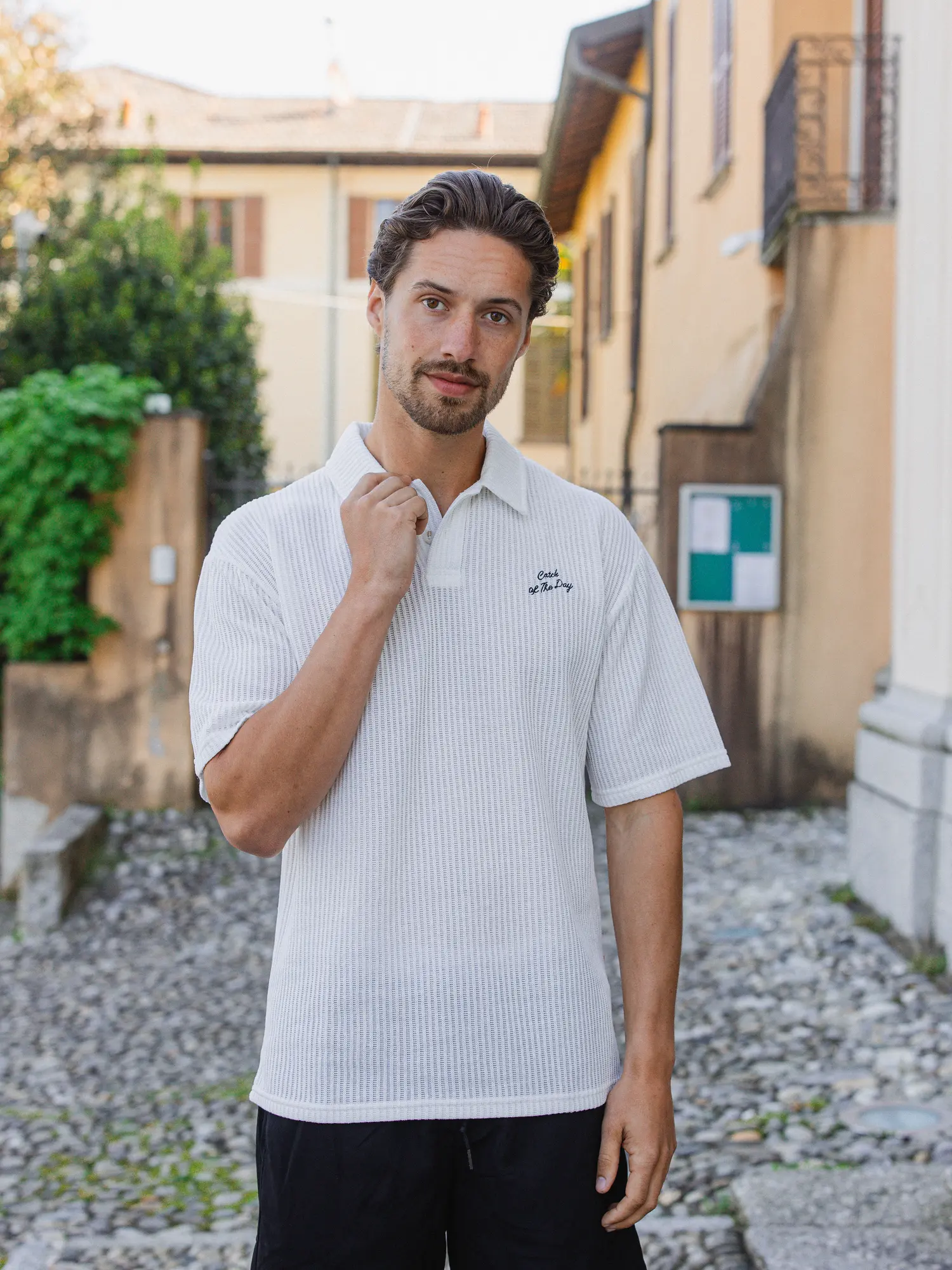 White Knit Oversized Polo 1608 WEAR