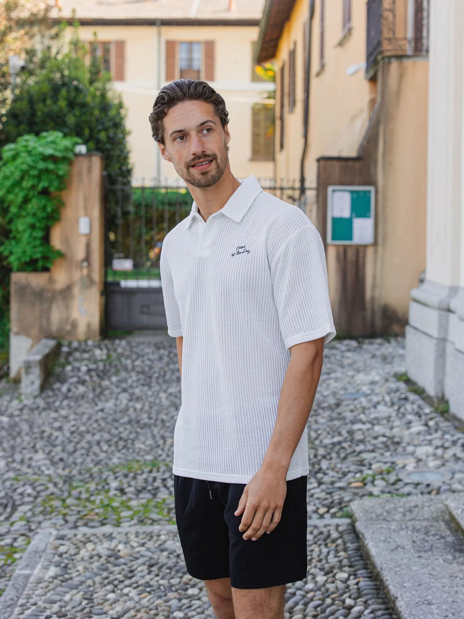 White Knit Oversized Polo 1608 WEAR