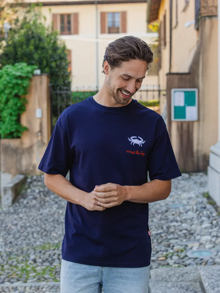 Navy Oversized Crab T-shirt