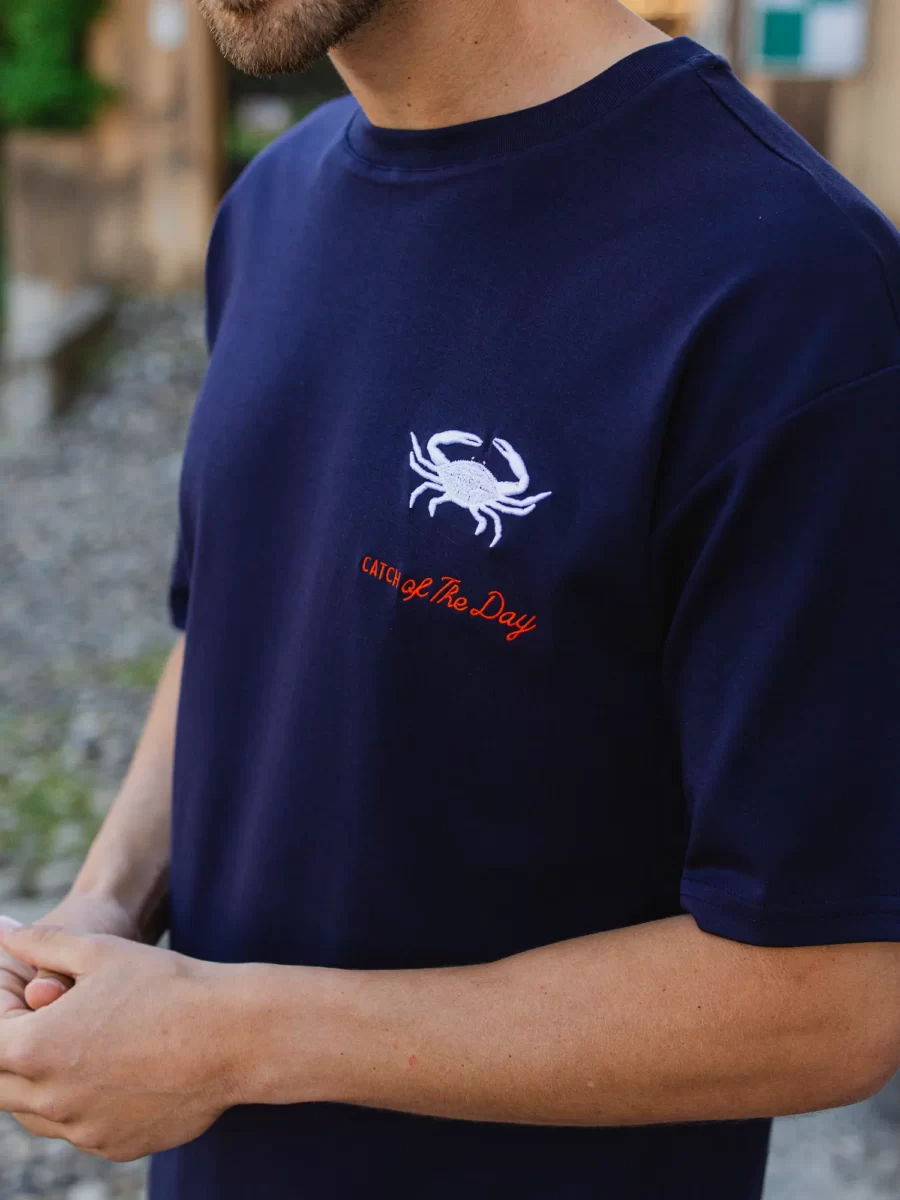 Navy Oversized Crab T-shirt