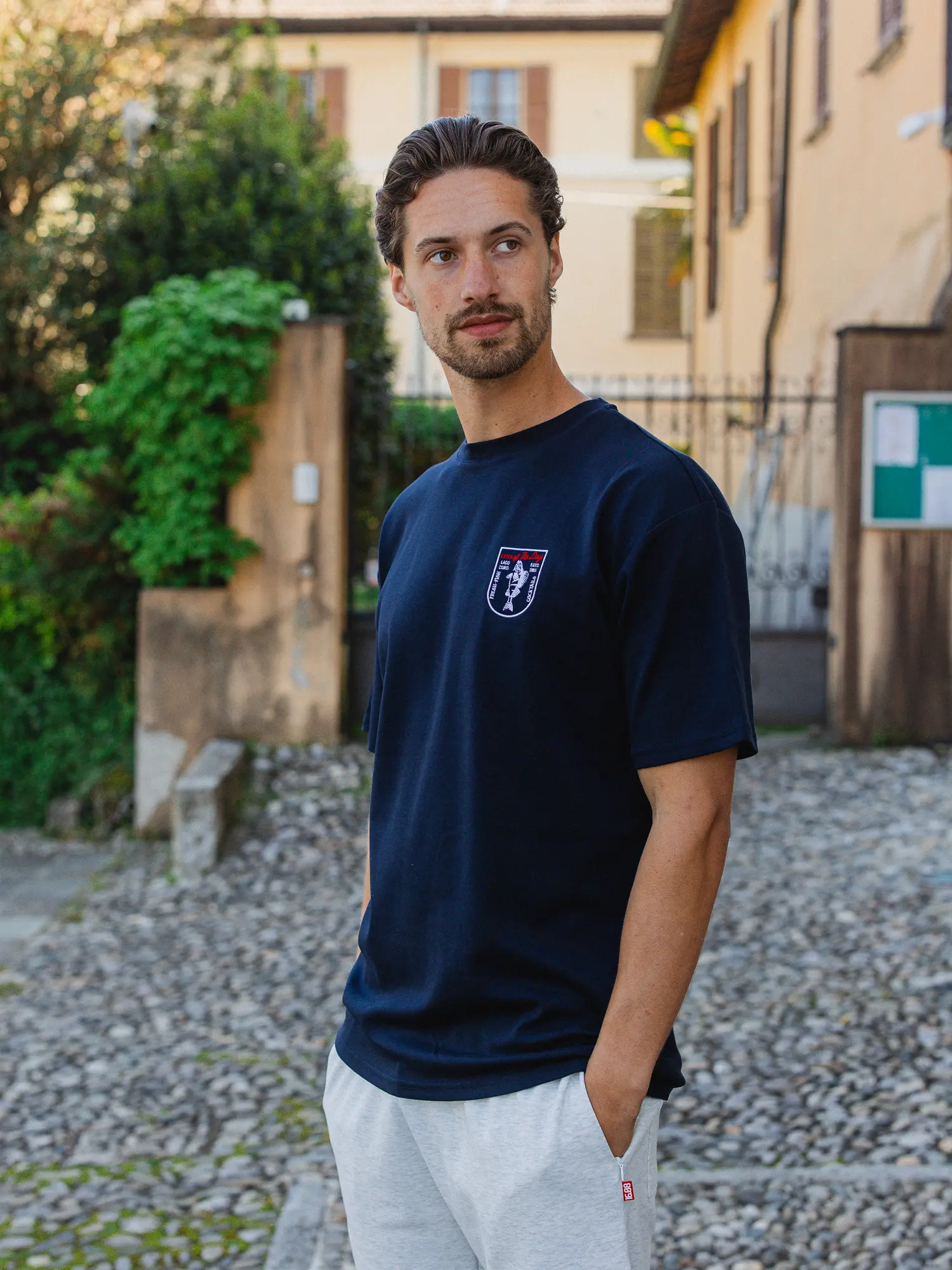 Navy Fish Oversized T-shirt 1608 WEAR