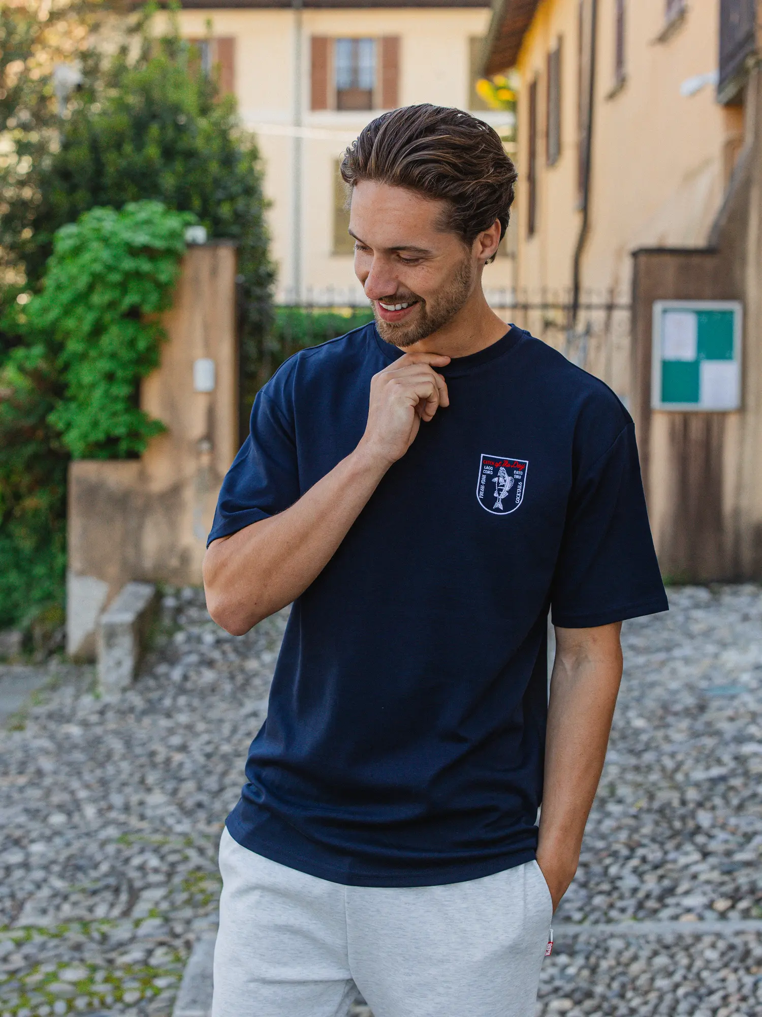 Navy Fish Oversized T-shirt 1608 WEAR