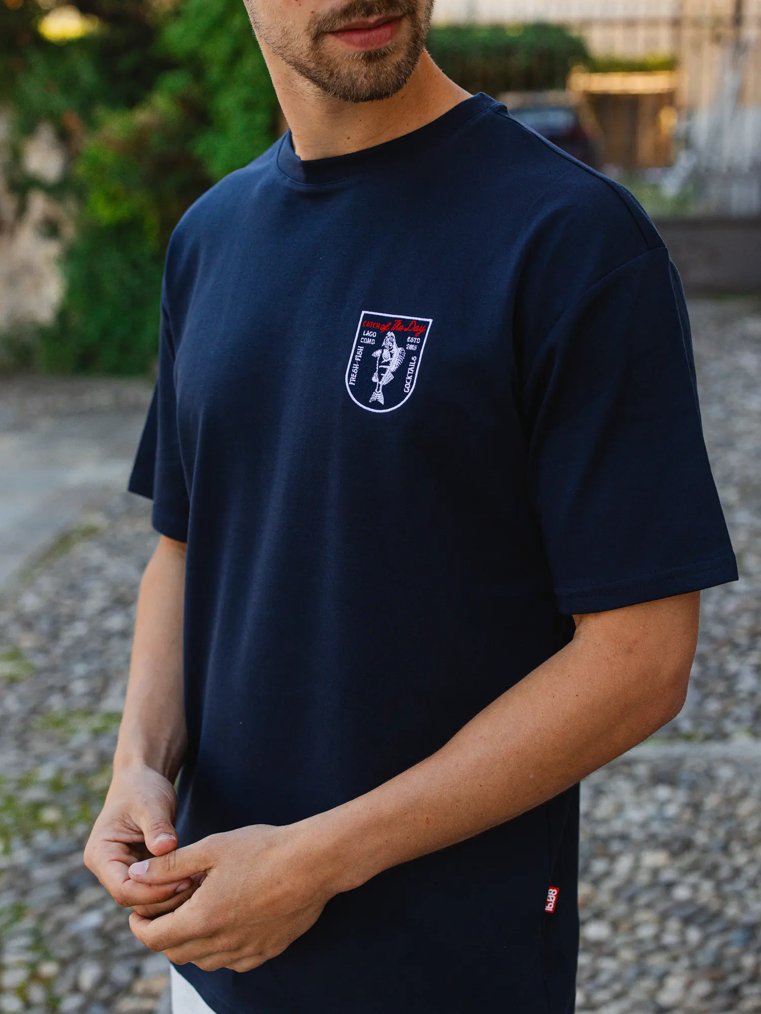 Navy Fish Oversized T-shirt 1608 WEAR