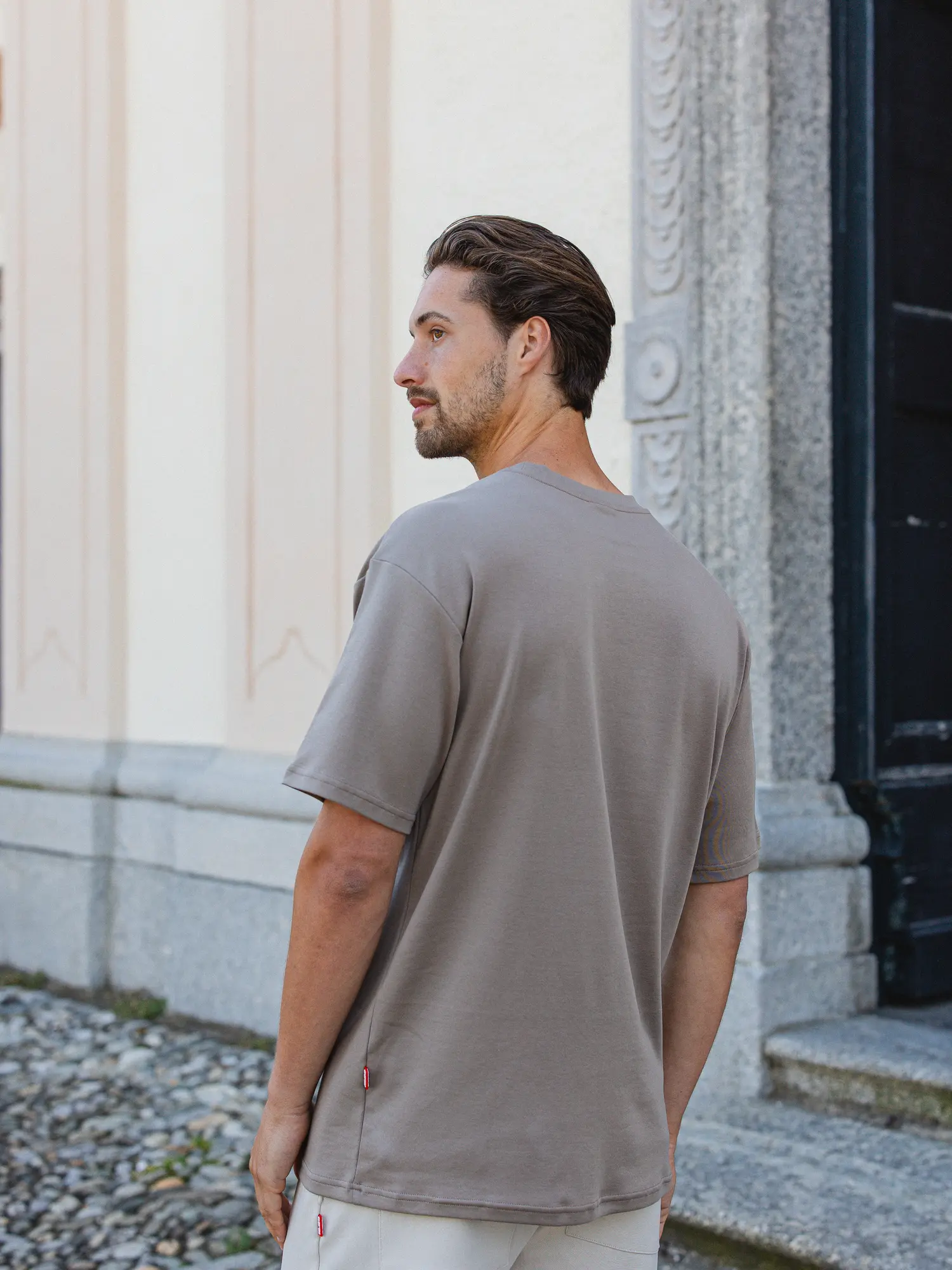 Taupe Fish Club Oversized T-shirt 1608 WEAR