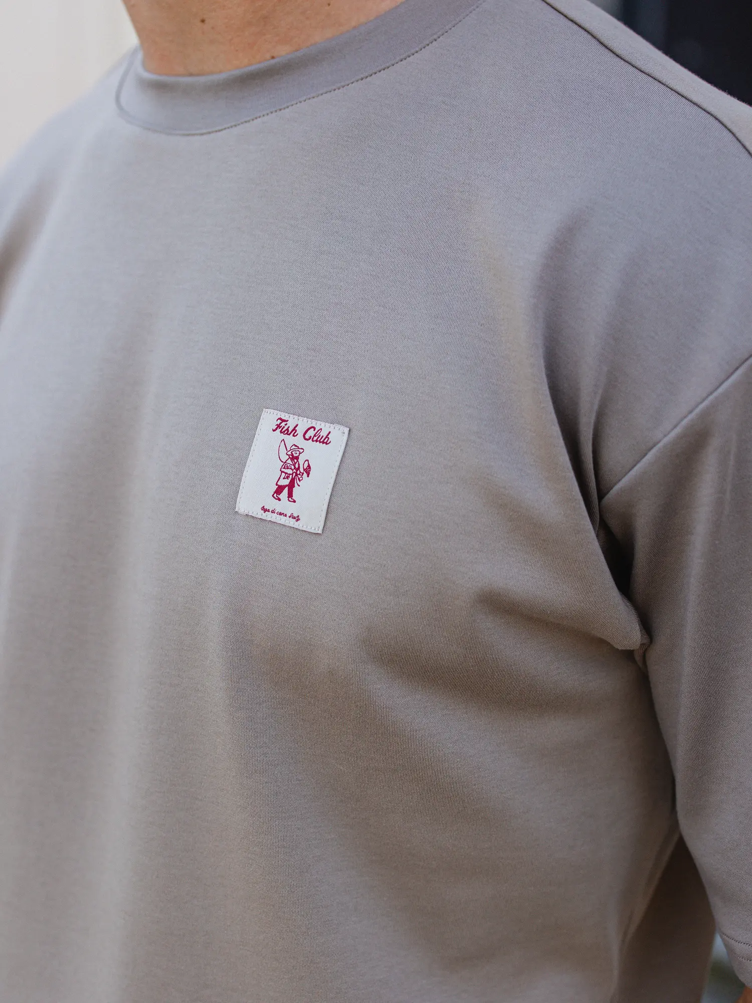 Taupe Fish Club Oversized T-shirt 1608 WEAR