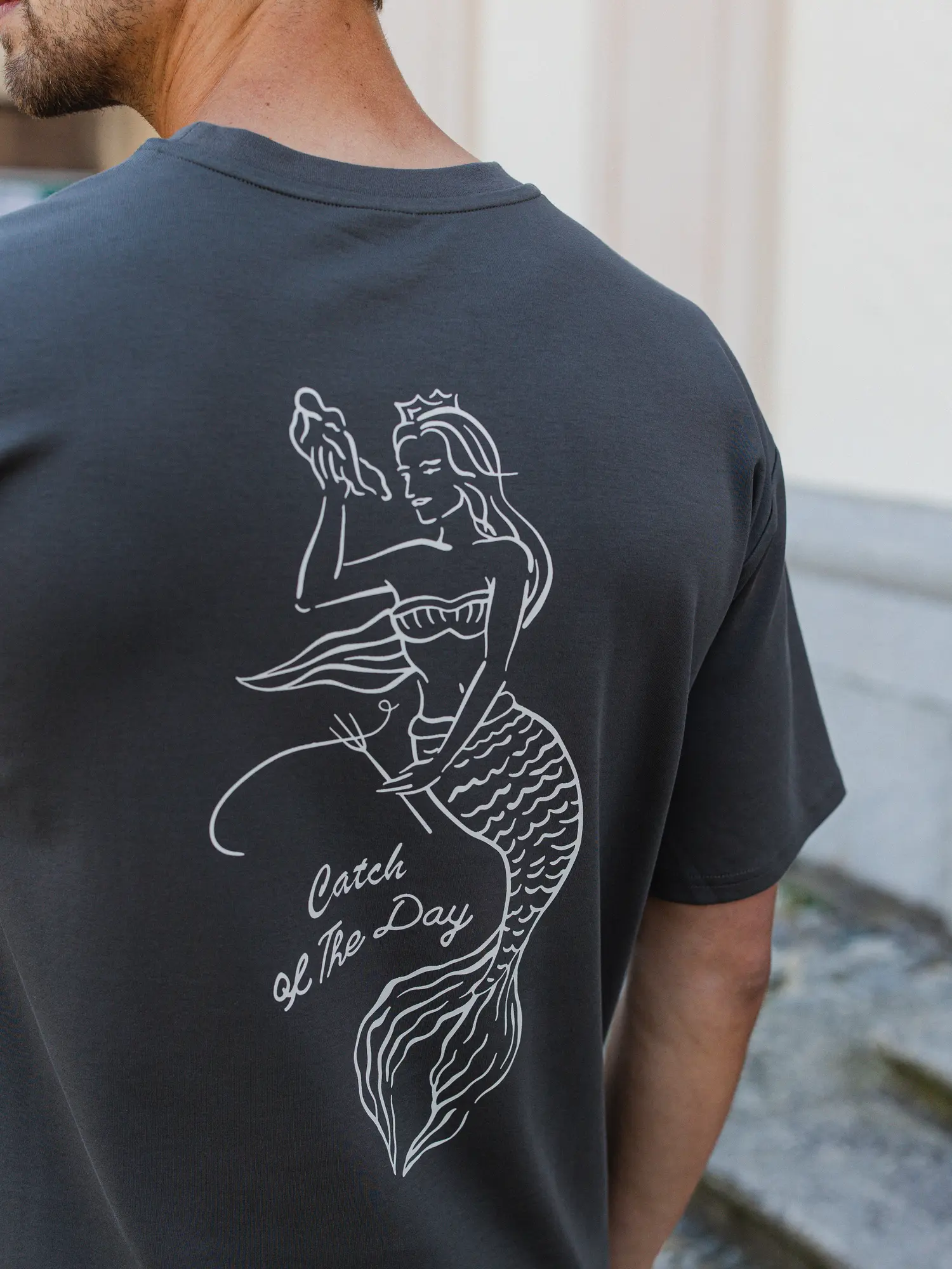 Off Black Mermaid Oversized T-shirt 1608 WEAR
