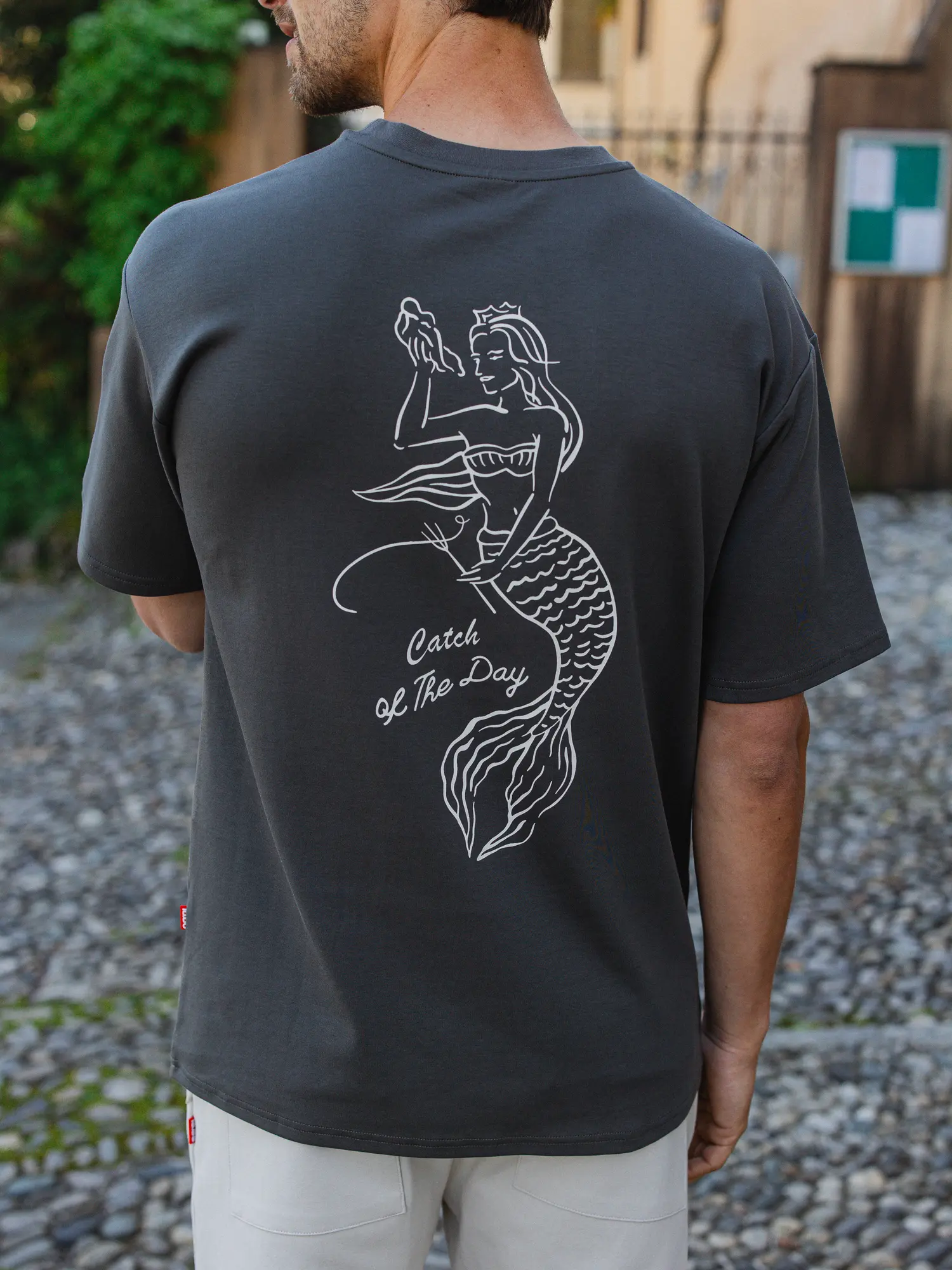 Off Black Mermaid Oversized T-shirt 1608 WEAR