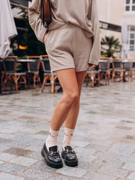Beige Knit Short