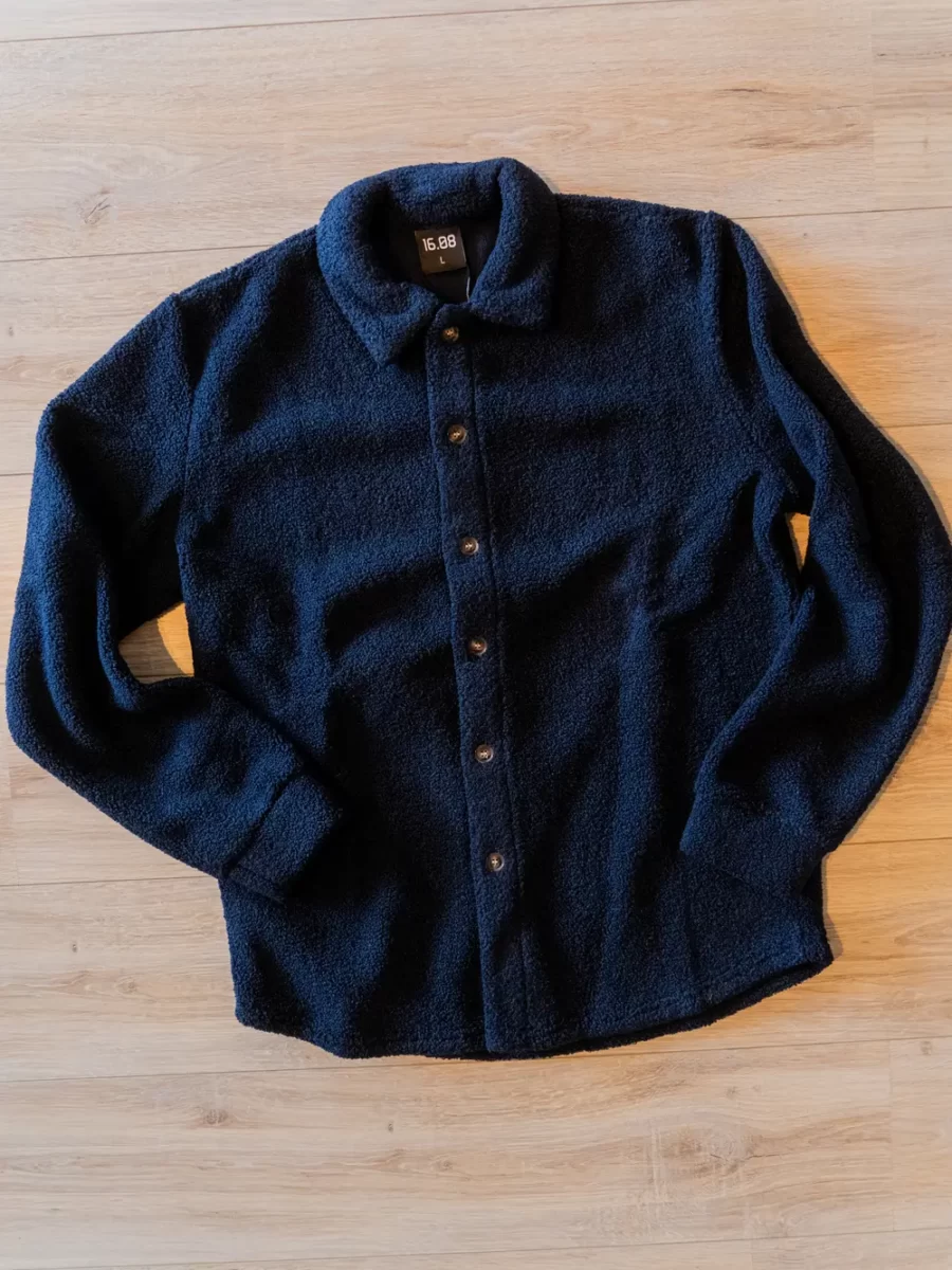 Navy Teddy Overshirt