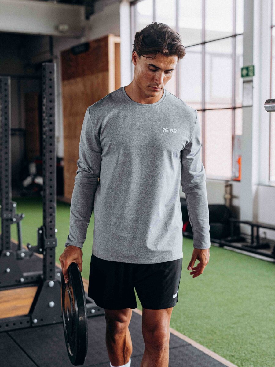 Melange Grau Sport Longsleeve