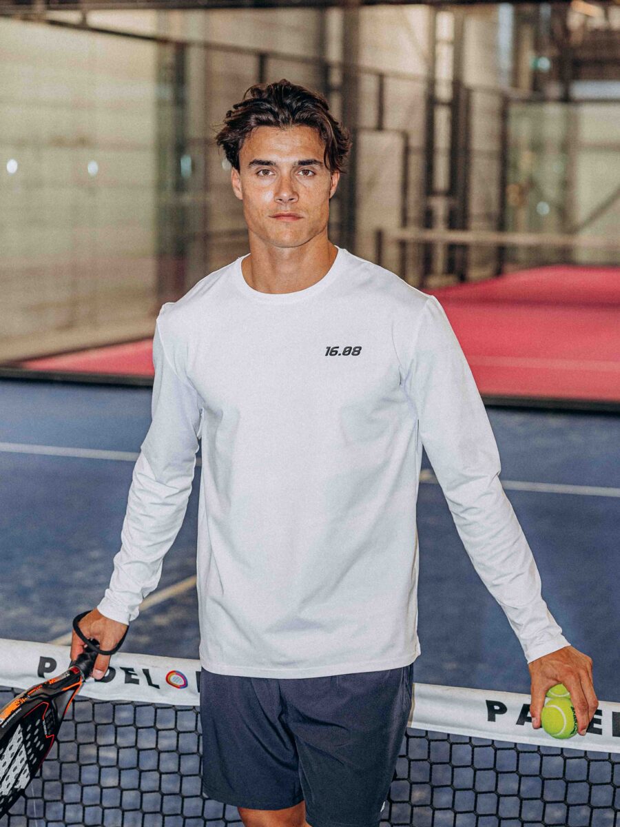 Weißes Sport-Langarmshirt