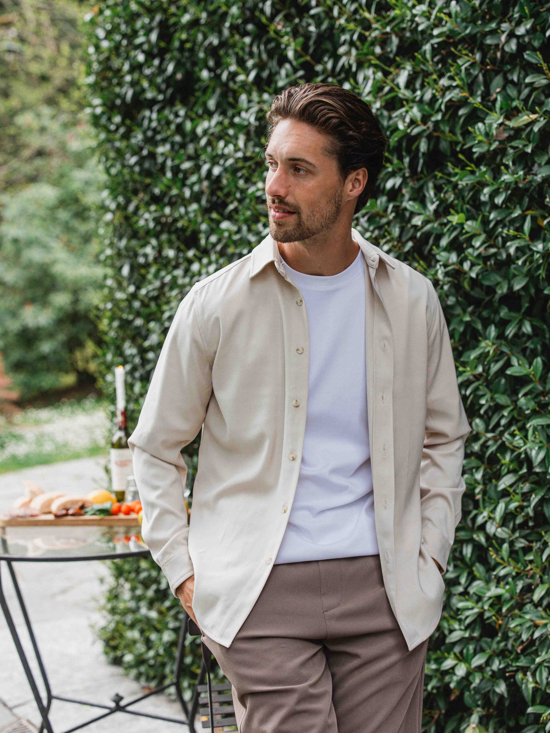 Beige Business Button Up Shirt 1608 WEAR