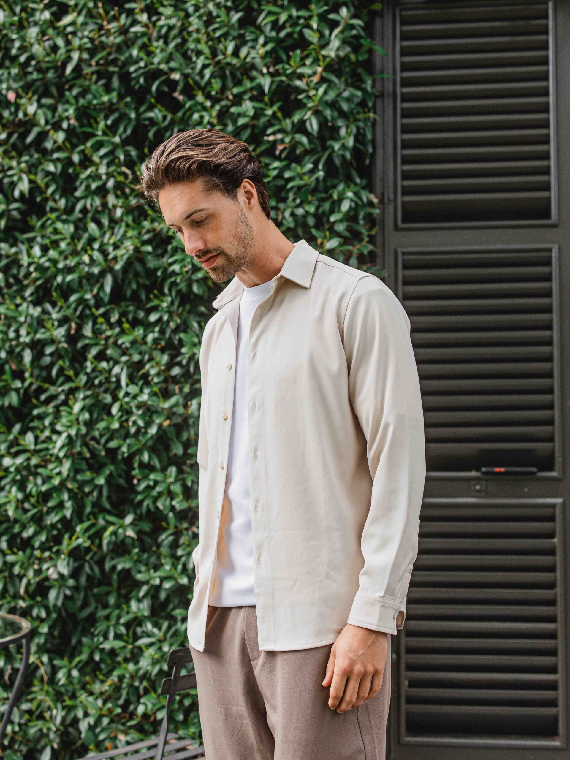 Beige Business Button Up Shirt 1608 WEAR